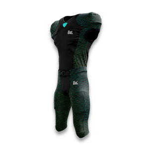 Custom Men's Sleeveless American Football Jersey Black Green Geometric Print Moisture Wicking Fitted Sport Apparel - Product Image 3