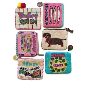 Luxury Beaded Coin <b>Purse</b> With Seed Beads Embroidery Design Custom Seed Beads Embroidered Coin Pouch With Zipper Style - Product Image 5