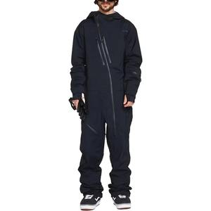 Veste et pantalon de ski unisexe noirs imperméables et isolés en polaire pour l'hiver, avec capuche, pour la randonnée et le snowboard - Tex Retro - Product Image 1