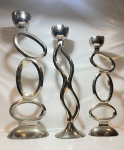 Ensemble de porte-bougies en aluminium de luxe, élégants supports décoratifs pour bougies pour mariage, fête, banquet, décoration de table - Product Image 6