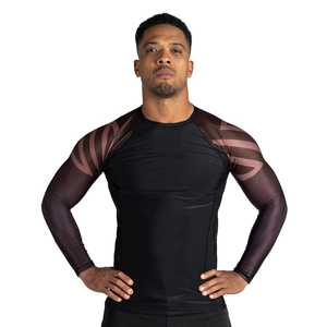 Rashguard Personalizado para BJJ, Manga Larga, para Hombre, Ropa de Compresión para MMA y Grappling, Spandex/Poliéster, Impresión por Sublimación, Fabricación OEM - Product Image 2