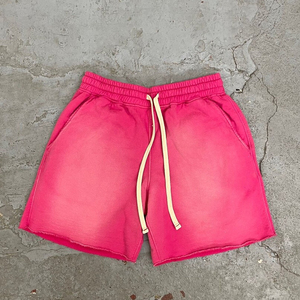 Pantalones Cortos de Hombre Rosa Sólido 100% Poliéster Transpirables con Cordón en la Cintura Estilo Casual Tejido de Punto de Tiro Medio - Product Image 3