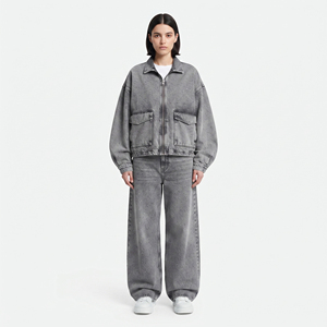 Conjunto de 2 Piezas de Mezclilla para Mujer, Diseño Personalizado OEM, Manga Larga, Poliéster/Algodón, Estilo Urbano, Transpirable y Ecológico - Product Image 6
