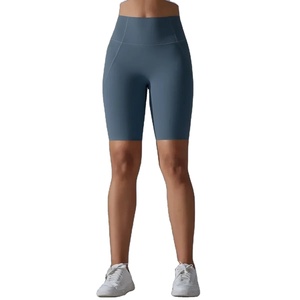 Vente en gros de collants de yoga 100% coton personnalisés pour femmes, taille haute, taille moyenne, poches de legging de gymnastique décontractées, style tricoté, pleine longueur - Product Image 1