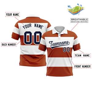Polo personnalisé pour homme à blocs de couleur, design sublimé bicolore, nom et numéro d'équipe personnalisés, polo respirant haute performance - Product Image 2