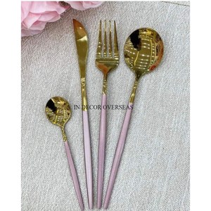 Cuchara de Servir con Diseño de Hoja Plateada y Detalles en Oro, Mango con Motivo de Oliva, Juego de Cubiertos de Lujo - Product Image 5