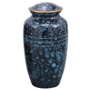 Urnas funerarias de aluminio para adultos con acabado de mármol azul y negro, urna metálica para cenizas humanas, urnas conmemorativas para cremación. - Product Image 5