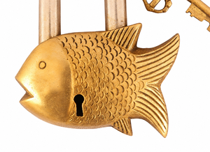 Cadenas décoratif en laiton en forme de poisson, cadenas en laiton à motif animal, cadenas en métal fantaisie pour objets de collection, boutiques de cadeaux, décoration intérieure - Product Image 2