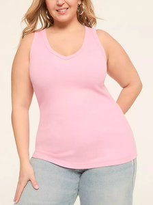 Camisetas sin mangas acanaladas con cuello en V para mujer, talla grande, de alta calidad, estilo racerback, para fitness muscular, servicio OEM 2026 - Product Image 5