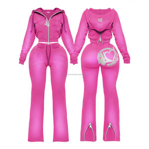 Ensemble 2 pièces décontracté pour femme : veste courte à capuche zippée et pantalon de jogging – Collection Streetwear 2026 - Product Image 5