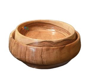 Set of 2 Acacia <b>Serving</b> <b>Bowls</b> Stunning Character Ideal Gift Versatile Fruit Salad <b>Bowls</b> <b>Christmas</b> Gift - Product Image 1