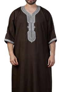 Vente en gros de Jubbah marocain de haute qualité pour hommes robe arabe musulmane pour hommes vêtements islamiques personnalisés Thobe / Thawb - Product Image 2