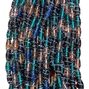 Millefiori Strands Glass <b>Beads</b> Jewelry 10mm Black Blue Green Pink Acrylic Wholesale Chevron Furnace Wound Crystal Lampwork Glass - Product Image 1