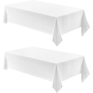 2 Pack 52x70 Inch <b>Rectangle</b> <b>Tablecloth</b> Water-Resistant Wrinkle-Free Linen Textured Fabric Washable Decorative Table Cloth for - Product Image 1