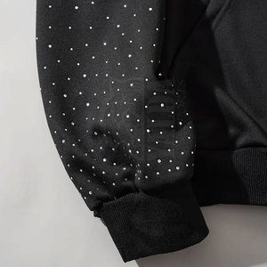 Vente directe d'usine, prix de gros, sweats à capuche pour hommes en strass pour l'hiver, avec logo personnalisé, haute qualité, 100% coton - Product Image 4