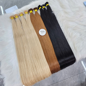 ผมต่อแบบปลายแบน 100% เกรดพรีเมียม เวอร์จิ้น ดับเบิ้ลดรอว์น เคราติน ผมแท้ เย็บด้วยเครื่องจักรแบบดับเบิ้ลเวฟท์ ผลิตในเวียดนาม - Product Image 2