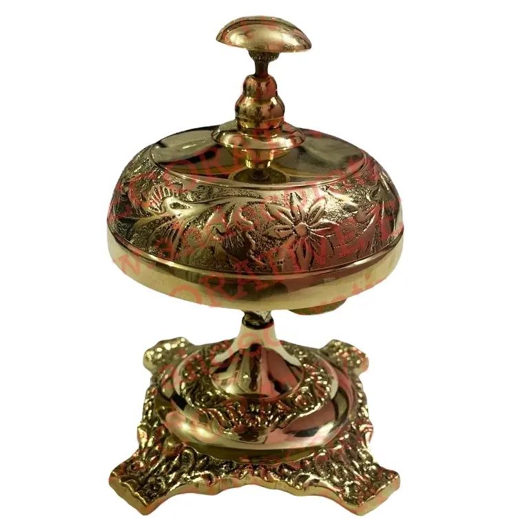 Однотонный латунный настольный колокольчик для дома, гостиной, уличный декоративный колокольчик, металлический блестящий золотой колокольчик для еды, по низкой цене
