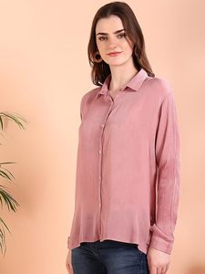 Camisa Holgada de Manga Larga con Cuello Abotonado, Estampado Tie-Dye, Hecha a Mano, de Rayón, para Mujer, Marca Maaesa - Product Image 2