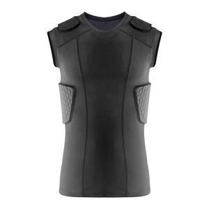 Unisex Padded Compression V-Neck Sleeveless Neoprene Sports Protective Gear Adult Fitted Solid Black - Product Image 2