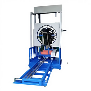 Máquina Automática Eléctrica para Enrollar Bobinas Verticales con Empaque de Plástico y Sistema de Anillo Ascendente/Descendente Accionado por Engranajes - Product Image 1