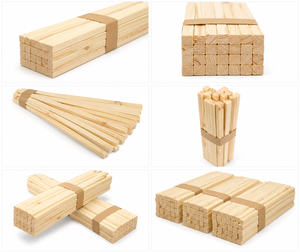 Wooden Square Dowel Rods 1x1 Inch 30 Inch Pine Wood DIY Craft Supplies Natural Material Smooth Ends <b>Freestanding</b> EFS Brand - Product Image 2