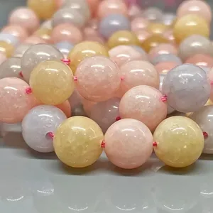 Cuentas de Morganita Teñida Naturalmente de 6mm, Redondas y Lisas, Grado AA, para la Fabricación de Joyería al por Mayor - Product Image 3