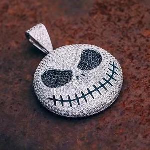 Colgante de corazón estilo hip hop con esqueleto, plata de ley 925, chapado en oro rosa, diamante de moissanita auténtica, letra personalizada en el borde del corazón - Product Image 4