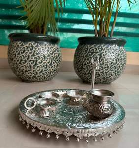 Collection Royal Look Aarna : Ensemble de vaisselle contemporain fait main en argent allemand, idéal pour les mariages, événements, promotions et cadeaux d'entreprise - Product Image 3