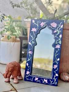 Miroir décoratif traditionnel indien fait main avec incrustations de os, miroir mural de style antique pleine longueur, provenant d'Inde - Product Image 5
