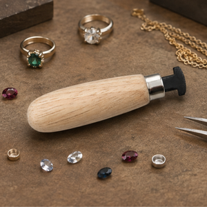 Rodillo de bisel con mango de madera y herramienta de empuje de bisel ranurado de acero para engaste de piedras en joyería y suministros de bricolaje para orfebres - Product Image 3