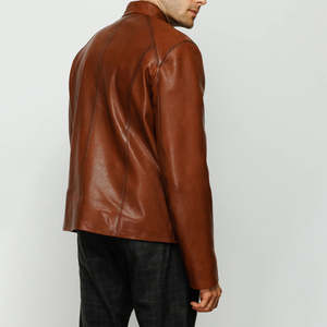 Chaquetas de invierno de cuero genuino de vaca, color marrón, de alta calidad, extragrandes, con doble cremallera, gruesas, impermeables, para hombre. - Product Image 6