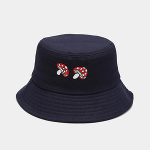 Chapeau Bob Unisexe en Coton avec Broderie Champignon, Décontracté, Printemps-Été, Adulte - Product Image 3