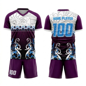 High Quality Soccer Uniform Sets Custom Football Jerseys Breathable Lightweight Short Sleeve Heat-Transfer Printed Wholesale OEM - Product Image 4