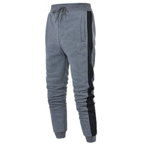 Pantalones Deportivos de Algodón y Poliéster Gris para Hombre, Corte Ajustado, con Bolsillos Laterales y Cordón, para Otoño - Product Image 2