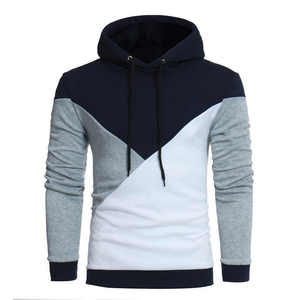 Sweat-shirt à capuche pour homme, coupe slim, décontracté, en polyester et coton tricoté, avec blocs de couleur, pour l'automne - Product Image 6