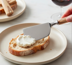 Elegant Stainless Steel <b>Cheese</b> <b>Knife</b> <b>Set</b> With Wooden Handles Perfect For Home Kitchen Parties Restaurant And Dining Use - Product Image 4