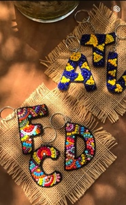 Luxury Fashion Accessories Fabric Lightweight Comfortable Adjustable Carry for Beaded Alphabet Keychain <b>Initial</b> Letter Birthday - Product Image 5