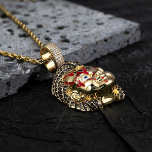 Pendentif enfant plaqué or jaune massif de qualité supérieure, motif Bob l'éponge, style hip-hop urbain tendance - Product Image 5