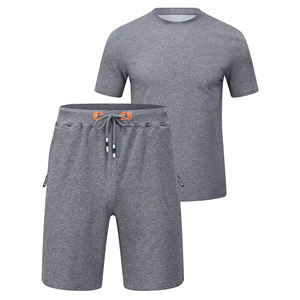 Conjuntos Deportivos Cortos de Verano para Hombre, Color Sólido, Lisos, al por Mayor, Camisetas de Moda Casual y de Playa para Jóvenes y Adultos - Product Image 1