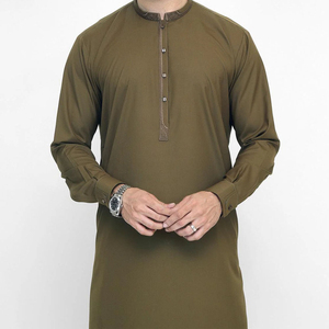 Shalwar Kameez de manga larga para hombre, tela de algodón cómoda, atuendo tradicional para la oración, la oficina y el hogar. - Product Image 6