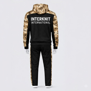 Conjunto Deportivo Interknit International para Hombre, Sudadera con Capucha y Pantalones de Camuflaje con Cierre Completo, Ropa Urbana para Otoño - Product Image 2