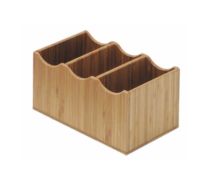 Decorative Wooden Storage <b>Caddy</b> Featuring Multiple Compartments for Flatware Placement - Product Image 1
