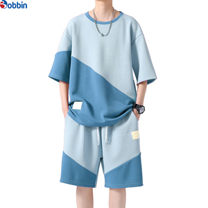 Conjunto Corto para Hombre de Alta Calidad, Diseño con Parches, Holgado, Cuello Redondo, Informal, Deportivo, para Correr, Media Manga, Transpirable - Product Image 5