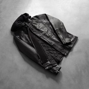 Chaqueta de Cuero Casual para Hombre, Impermeable, de Invierno, con Cuello Alto y Logotipo Frontal, de Primera Calidad, a la Moda, Venta al Por Mayor - Product Image 1