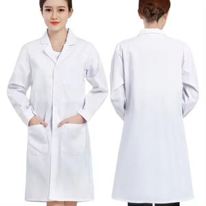 Tropic Edge Sports - Bata de Laboratorio Blanca para Hombre, Conjunto de Uniforme Médico Profesional de Manga Larga de Poliéster y Spandex para Doctores - Product Image 2