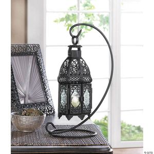 Luxury Finish Decorative Metal Lantern With Stand For Hotel Restaurant Table <b>Lighting</b> Decorative Accent Piece - Product Image 4