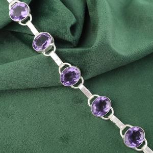 Bracelet en Iolite Bleue en Argent Sterling Réglable, Bijou en Pierre Précieuse, Cadeau d'Anniversaire pour Elle, Maman, Bracelet Élégant - Product Image 3