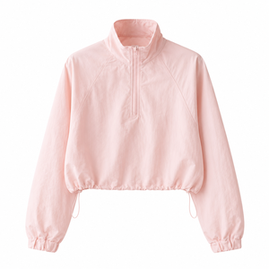 Blouson universitaire 2027 à col demi-zip, protection solaire, couleur unie, écologique, en polyester/coton, séchage rapide, décontracté et respirant - Product Image 3
