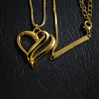 Bijoux fins de luxe en or massif 10K nom personnalisé lettrage personnalisé mignon coeur pendentif boîte chaîne collier pour hommes femmes cadeau