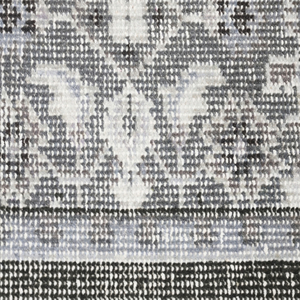 Tapis de zone moderne personnalisé de haute qualité gris ivoire vieilli à triple médaillon, bordure géométrique, écologique, antidérapant, tufté à la main - Product Image 3